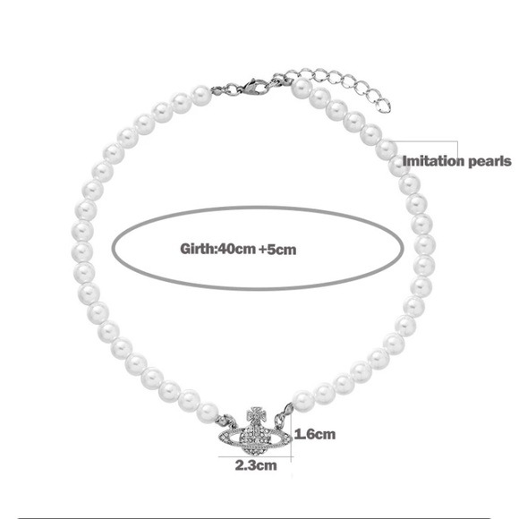 🌟 Trendy Simulated Pearl Two Tone Chain Necklace - Picture 4 of 4